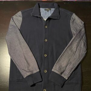 Banana Republic Men's Navy and Gray cardigan Jacket